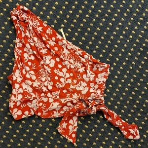 Single shoulder urban outfitters floral tank tops 2024